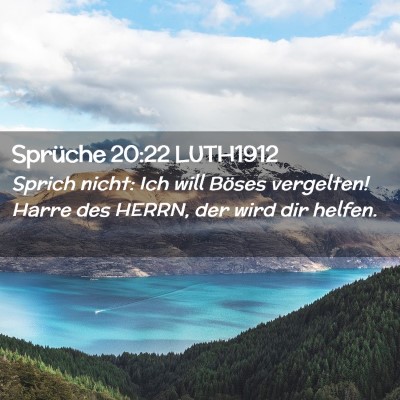 Picture 02 - Sprüche 20:22 LUTH1912 - Sprich nicht: Ich will Böses vergelten! Harre - Bible Verse Picture
