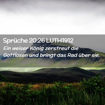 Picture 02 - Sprüche 20:26 LUTH1912 - Ein weiser König zerstreut die Gottlosen und - Bible Verse Picture