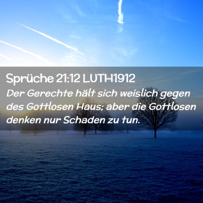 Picture 02 - Sprüche 21:12 LUTH1912 - Der Gerechte hält sich weislich gegen des - Bible Verse Picture