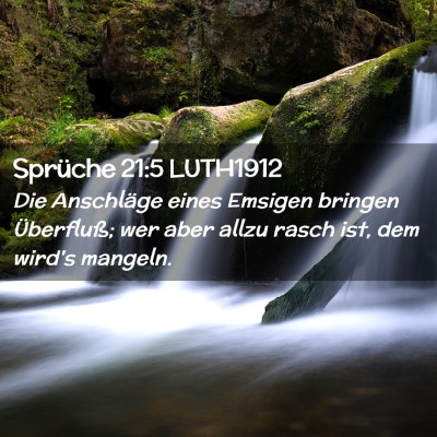 Picture 02 - Sprüche 21:5 LUTH1912 - Die Anschläge eines Emsigen bringen Überfluß; - Bible Verse Picture