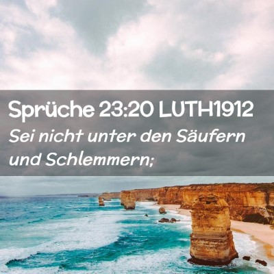 Picture 02 - Sprüche 23:20 LUTH1912 - Sei nicht unter den Säufern und - Bible Verse Picture