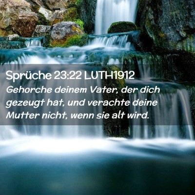 Picture 02 - Sprüche 23:22 LUTH1912 - Gehorche deinem Vater, der dich gezeugt hat, und - Bible Verse Picture