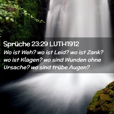 Picture 02 - Sprüche 23:29 LUTH1912 - Wo ist Weh? wo ist Leid? wo ist Zank? wo ist - Bible Verse Picture