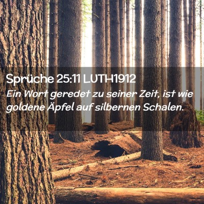 Picture 02 - Sprüche 25:11 LUTH1912 - Ein Wort geredet zu seiner Zeit, ist wie goldene - Bible Verse Picture