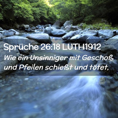 Picture 02 - Sprüche 26:18 LUTH1912 - Wie ein Unsinniger mit Geschoß und Pfeilen - Bible Verse Picture