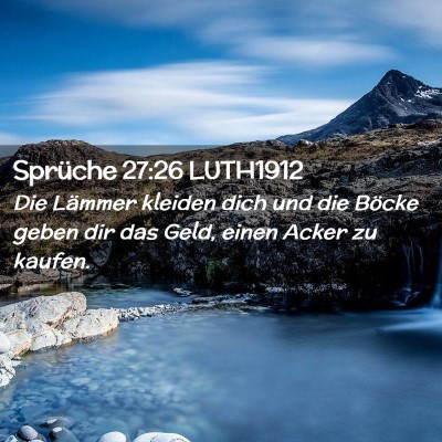 Picture 02 - Sprüche 27:26 LUTH1912 - Die Lämmer kleiden dich und die Böcke geben dir - Bible Verse Picture