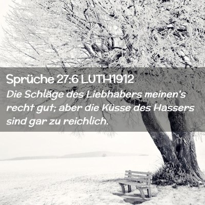 Picture 02 - Sprüche 27:6 LUTH1912 - Die Schläge des Liebhabers meinen's recht gut; - Bible Verse Picture