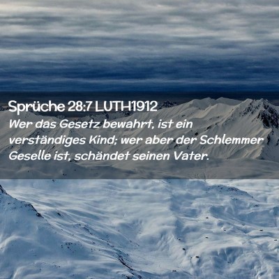Picture 02 - Sprüche 28:7 LUTH1912 - Wer das Gesetz bewahrt, ist ein verständiges - Bible Verse Picture