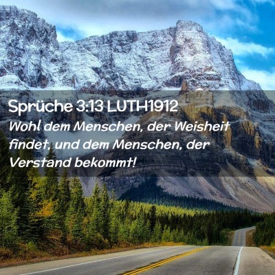 Picture 02 - Sprüche 3:13 LUTH1912 - Wohl dem Menschen, der Weisheit findet, und dem - Bible Verse Picture