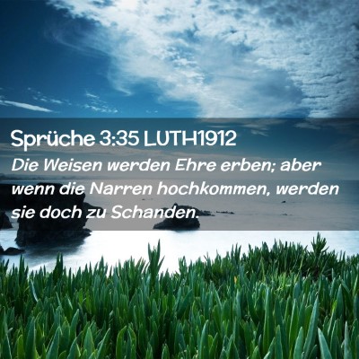 Picture 02 - Sprüche 3:35 LUTH1912 - Die Weisen werden Ehre erben; aber wenn die - Bible Verse Picture