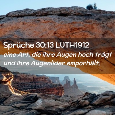 Picture 02 - Sprüche 30:13 LUTH1912 - eine Art, die ihre Augen hoch trägt und ihre - Bible Verse Picture