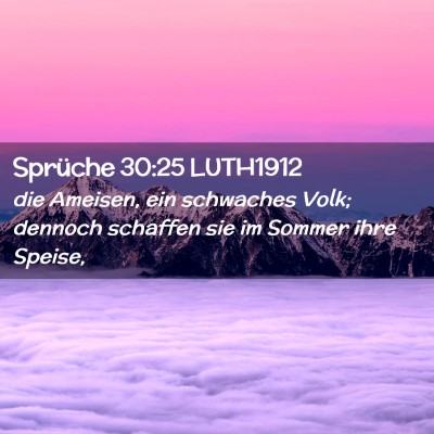 Picture 02 - Sprüche 30:25 LUTH1912 - die Ameisen, ein schwaches Volk; dennoch schaffen - Bible Verse Picture