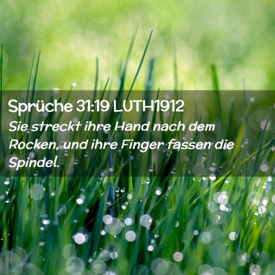 Picture 02 - Sprüche 31:19 LUTH1912 - Sie streckt ihre Hand nach dem Rocken, und ihre - Bible Verse Picture