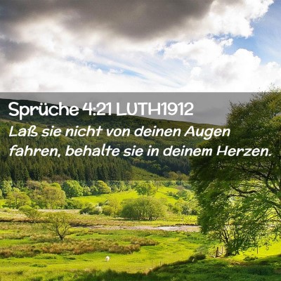 Picture 02 - Sprüche 4:21 LUTH1912 - Laß sie nicht von deinen Augen fahren, behalte - Bible Verse Picture