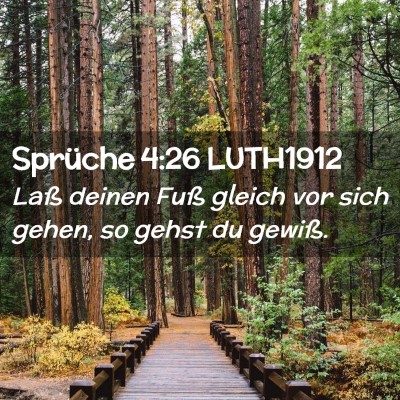 Picture 02 - Sprüche 4:26 LUTH1912 - Laß deinen Fuß gleich vor sich gehen, so gehst - Bible Verse Picture