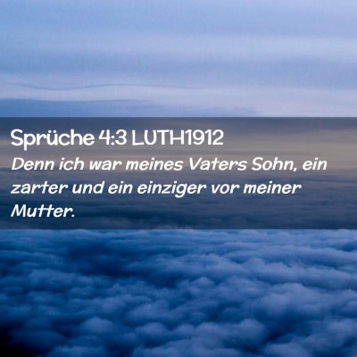 Picture 02 - Sprüche 4:3 LUTH1912 - Denn ich war meines Vaters Sohn, ein zarter und - Bible Verse Picture
