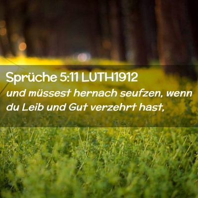Picture 02 - Sprüche 5:11 LUTH1912 - und müssest hernach seufzen, wenn du Leib und - Bible Verse Picture