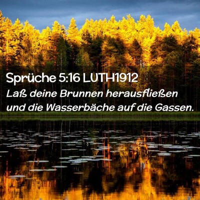Picture 02 - Sprüche 5:16 LUTH1912 - Laß deine Brunnen herausfließen und die - Bible Verse Picture