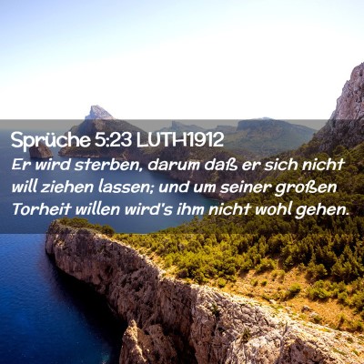 Picture 02 - Sprüche 5:23 LUTH1912 - Er wird sterben, darum daß er sich nicht will - Bible Verse Picture