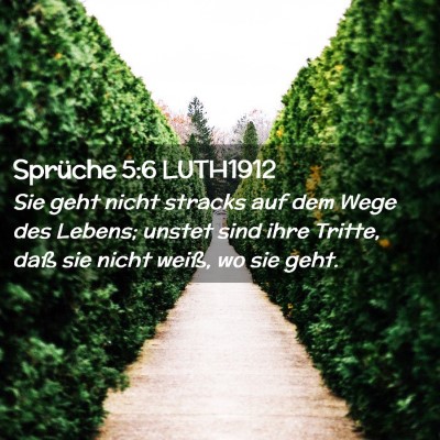 Picture 02 - Sprüche 5:6 LUTH1912 - Sie geht nicht stracks auf dem Wege des Lebens; - Bible Verse Picture
