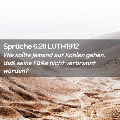 Picture 02 - Sprüche 6:28 LUTH1912 - Wie sollte jemand auf Kohlen gehen, daß seine - Bible Verse Picture