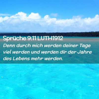 Picture 02 - Sprüche 9:11 LUTH1912 - Denn durch mich werden deiner Tage viel werden - Bible Verse Picture