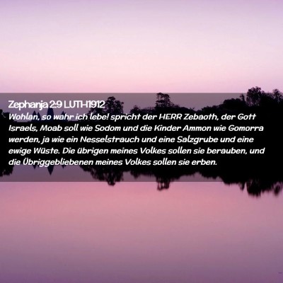 Picture 02 - Zephanja 2:9 LUTH1912 - Wohlan, so wahr ich lebe! spricht der HERR - Bible Verse Picture