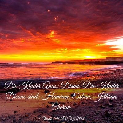 Picture 03 - 1 Chronik 1:41 LUTH1912 - Die Kinder Anas: Dison. Die Kinder Disons sind: - Bible Verse Picture