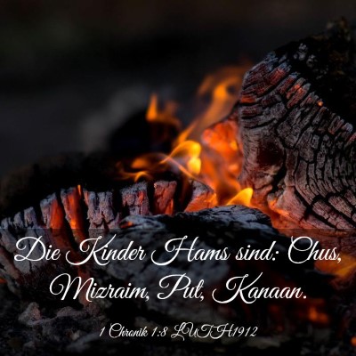 Picture 03 - 1 Chronik 1:8 LUTH1912 - Die Kinder Hams sind: Chus, Mizraim, Put, - Bible Verse Picture