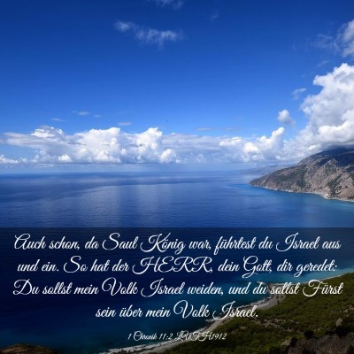 Picture 03 - 1 Chronik 11:2 LUTH1912 - Auch schon, da Saul König war, führtest du - Bible Verse Picture