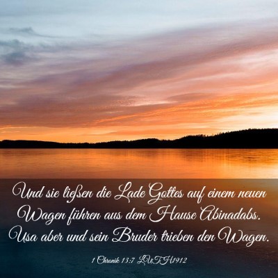 Picture 03 - 1 Chronik 13:7 LUTH1912 - Und sie ließen die Lade Gottes auf einem neuen - Bible Verse Picture