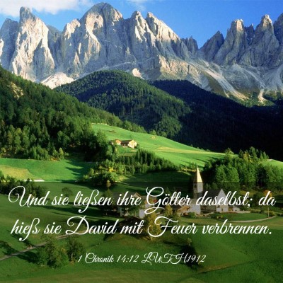Picture 03 - 1 Chronik 14:12 LUTH1912 - Und sie ließen ihre Götter daselbst; da hieß - Bible Verse Picture