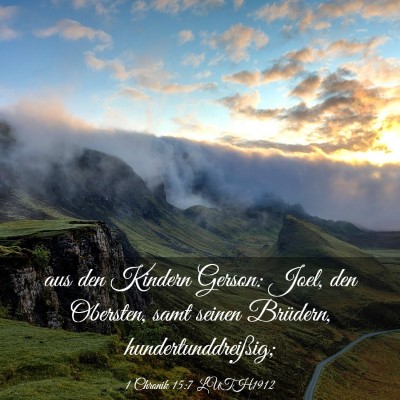 Picture 03 - 1 Chronik 15:7 LUTH1912 - aus den Kindern Gerson: Joel, den Obersten, samt - Bible Verse Picture