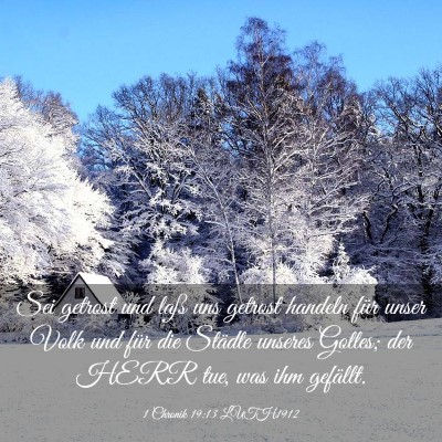 Picture 03 - 1 Chronik 19:13 LUTH1912 - Sei getrost und laß uns getrost handeln für - Bible Verse Picture