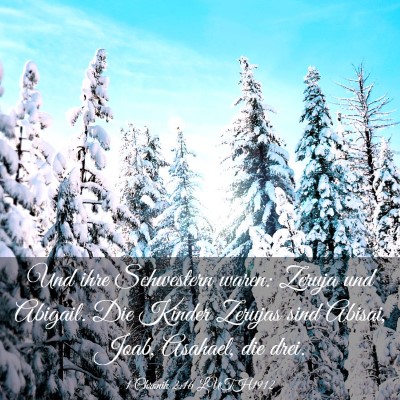 Picture 03 - 1 Chronik 2:16 LUTH1912 - Und ihre Schwestern waren: Zeruja und Abigail. - Bible Verse Picture
