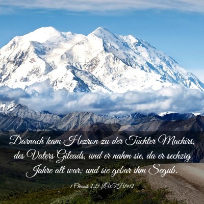 Picture 03 - 1 Chronik 2:21 LUTH1912 - Darnach kam Hezron zu der Tochter Machirs, des - Bible Verse Picture
