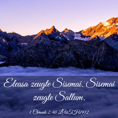 Picture 03 - 1 Chronik 2:40 LUTH1912 - Eleasa zeugte Sisemai. Sisemai zeugte - Bible Verse Picture