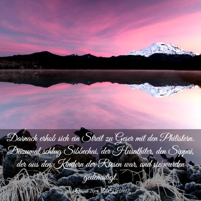 Picture 03 - 1 Chronik 20:4 LUTH1912 - Darnach erhob sich ein Streit zu Geser mit den - Bible Verse Picture