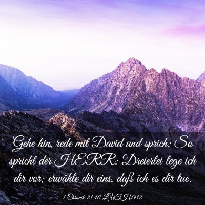 Picture 03 - 1 Chronik 21:10 LUTH1912 - Gehe hin, rede mit David und sprich: So spricht - Bible Verse Picture