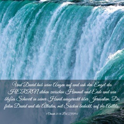 Picture 03 - 1 Chronik 21:16 LUTH1912 - Und David hob seine Augen auf und sah den Engel - Bible Verse Picture
