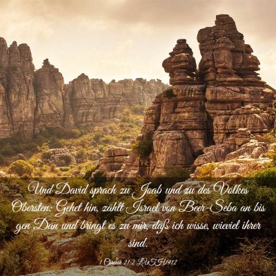 Picture 03 - 1 Chronik 21:2 LUTH1912 - Und David sprach zu Joab und zu des Volkes - Bible Verse Picture