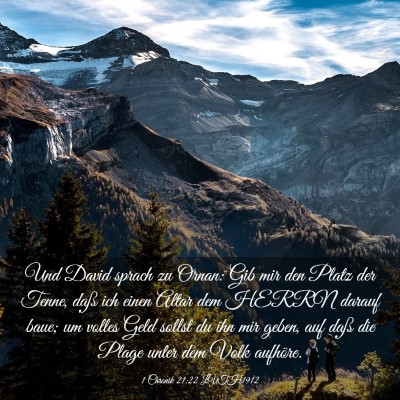 Picture 03 - 1 Chronik 21:22 LUTH1912 - Und David sprach zu Ornan: Gib mir den Platz der - Bible Verse Picture