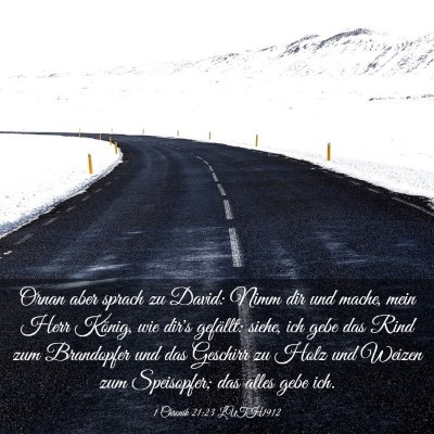 Picture 03 - 1 Chronik 21:23 LUTH1912 - Ornan aber sprach zu David: Nimm dir und mache, - Bible Verse Picture