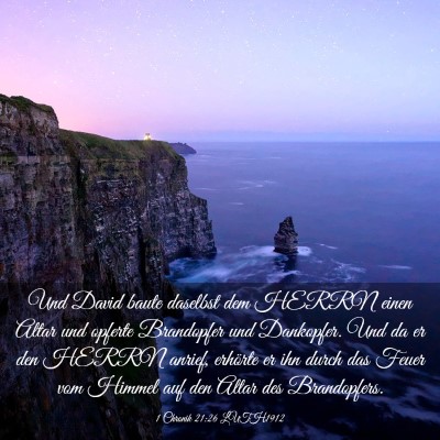 Picture 03 - 1 Chronik 21:26 LUTH1912 - Und David baute daselbst dem HERRN einen Altar - Bible Verse Picture