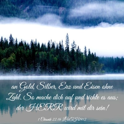 Picture 03 - 1 Chronik 22:16 LUTH1912 - an Gold, Silber, Erz und Eisen ohne Zahl. So - Bible Verse Picture
