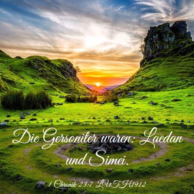Picture 03 - 1 Chronik 23:7 LUTH1912 - Die Gersoniter waren: Laedan und - Bible Verse Picture