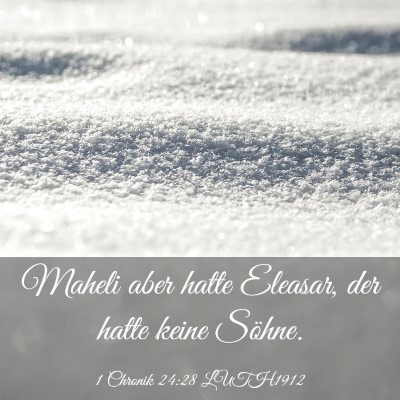 Picture 03 - 1 Chronik 24:28 LUTH1912 - Maheli aber hatte Eleasar, der hatte keine - Bible Verse Picture
