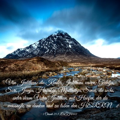 Picture 03 - 1 Chronik 25:3 LUTH1912 - Von Jedithun: die Kinder Jedithuns waren: - Bible Verse Picture