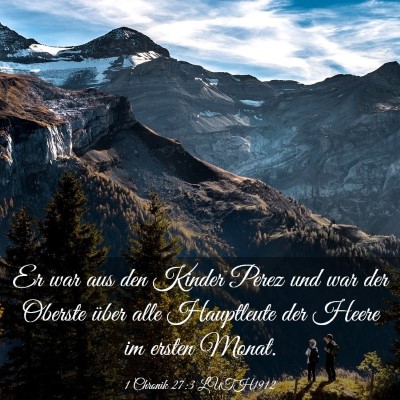 Picture 03 - 1 Chronik 27:3 LUTH1912 - Er war aus den Kinder Perez und war der Oberste - Bible Verse Picture