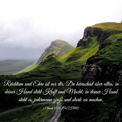 Picture 03 - 1 Chronik 29:12 LUTH1912 - Reichtum und Ehre ist vor dir; Du herrschest - Bible Verse Picture